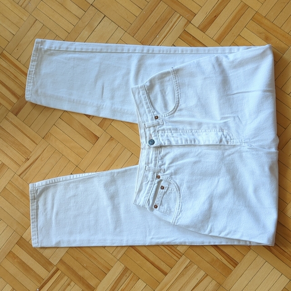 Vintage high-waisted ecru jeans - Picture 2 of 3